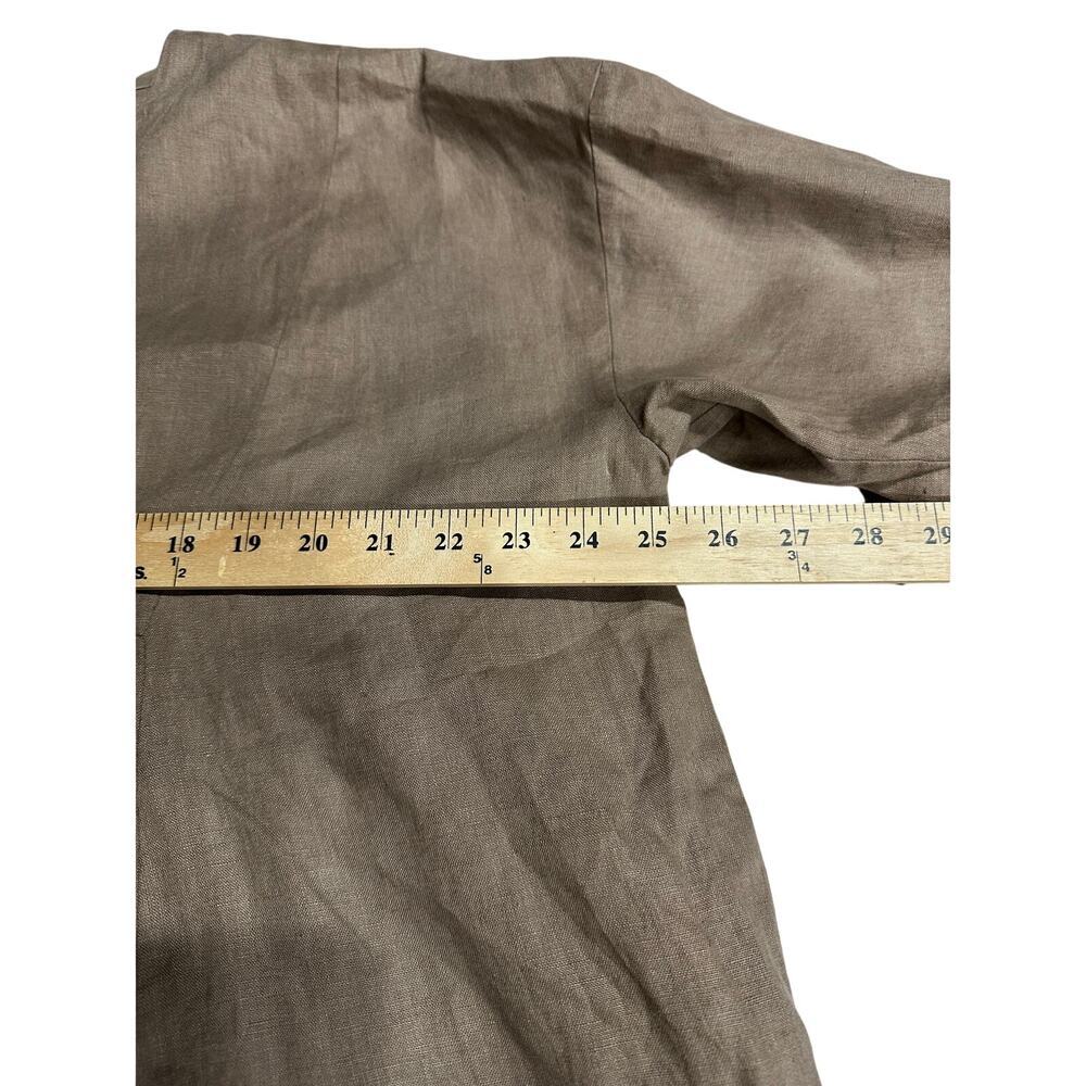 ZARA Women’s Linen Blouse Oversize Lagenlook Neutral Tan Medium - Picture 9 of 9